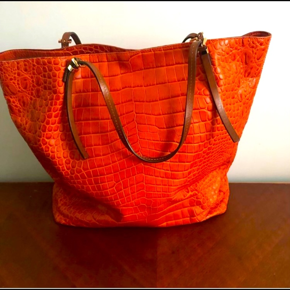 COPY - Michael Kors orange crocodile tote